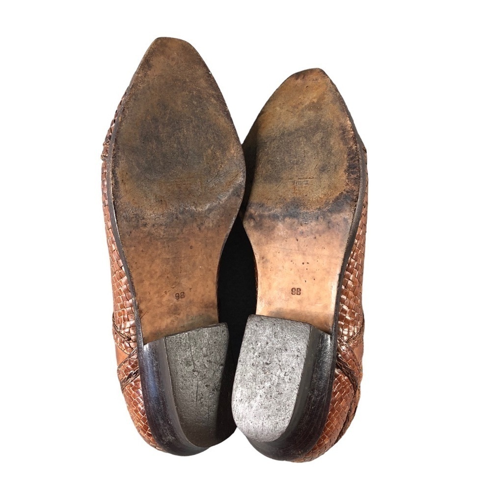 VTG Cole Haan Boho Tan Woven‎ Pointy Toe Low Ankle Booties Western Cowgirlcore - Picture 9 of 11